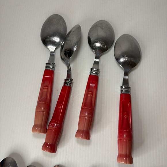 Coca Cola Silverware Flatware Vintage 25 Piece Red Coke Bottle Handle Gibson - Picture 6 of 13